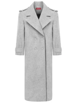 MANDRAGORA Płaszcz wełniany Marove Szary Slim Fit