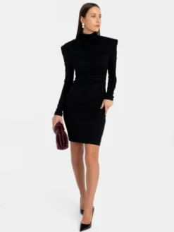 MANDRAGORA Sukienka dzianinowa Soreen Czarny Slim Fit
