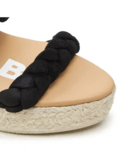 Manebi Espadryle Hamptons Two Braided Bands Wedge Espadrilles K 1.0 WE Czarny