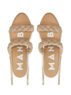 Manebi Espadryle Hamptons Two Braided Bands Wedge Espadrilles M 1.1 WE Beżowy