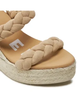 Manebi Espadryle Hamptons Two Braided Bands Wedge Espadrilles M 1.1 WE Beżowy