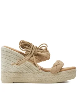 Manebi Espadryle Hamptons Two Braided Bands Wedge Espadrilles M 1.1 WE Beżowy