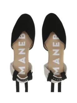 Manebi Espadryle Heart-Shaped Wedge Espadrilles K 1.0 WH Czarny
