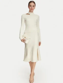 Marciano Guess Spódnica midi G6YD09 Z1061 Kremowy Regular Fit
