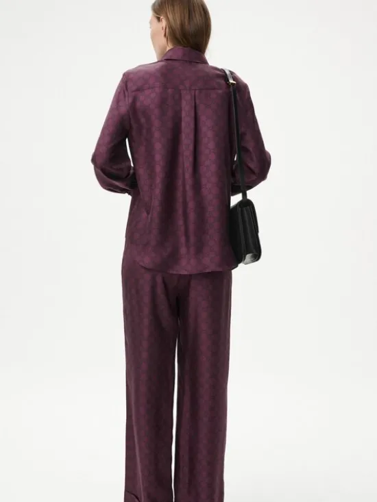 MARI PRETI Bluzka MONOGRAM M Bordowy Regular Fit