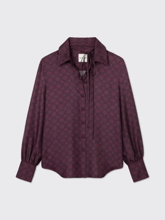 MARI PRETI Bluzka MONOGRAM M Bordowy Regular Fit