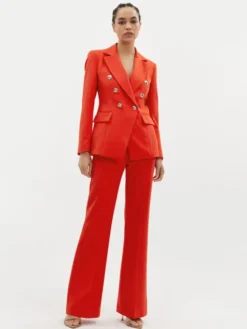 Maryley Spodnie materiałowe 24EB587/43FI Czerwony Relaxed Fit