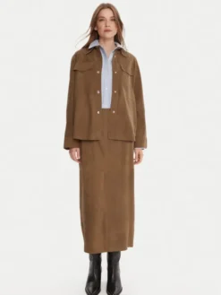 MAX&Co. Kurtka skórzana Stallo 2526446011200 Brązowy Loose Fit