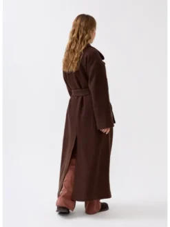 Mirons Płaszcz wełniany Soft Brązowy Oversize
