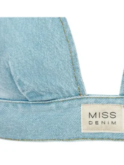 MissDenim Biustonosz top Denim Top Niebieski Basic Fit