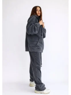 MissDenim Dres Double Belt Tracksuit Set Czarny Oversize