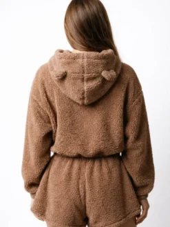 MissDenim Komplet bluza, bluzka i spodnie Teddy Bear Brązowy Basic Fit