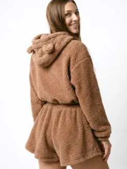 MissDenim Komplet bluza, bluzka i spodnie Teddy Bear Brązowy Basic Fit