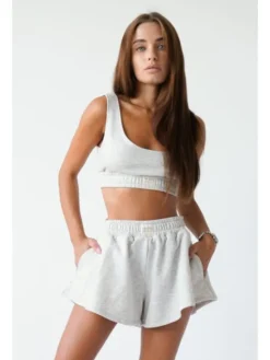 MissDenim Komplet top i spodenki Flippy Set Szary Basic Fit