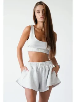 MissDenim Komplet top i spodenki Flippy Set Szary Basic Fit