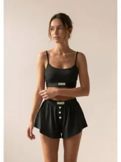 MissDenim Piżama Pajama Set Czarny Regular Fit