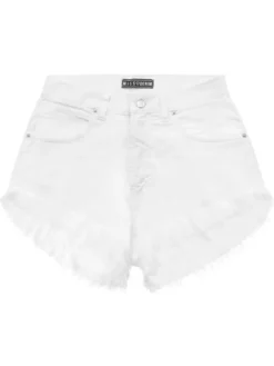 MissDenim Szorty jeansowe High Waist Biały Regular Fit