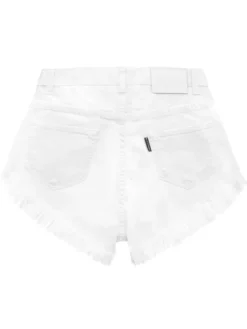 MissDenim Szorty jeansowe High Waist Biały Regular Fit