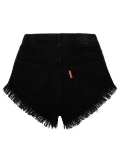 MissDenim Szorty jeansowe High Waist Laced Czarny Regular Fit