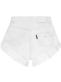 MissDenim Szorty jeansowe High Waist Biały Regular Fit