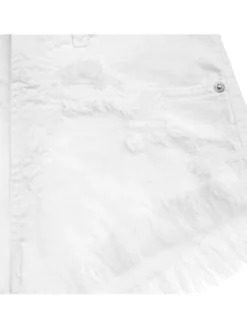MissDenim Szorty jeansowe High Waist Biały Regular Fit