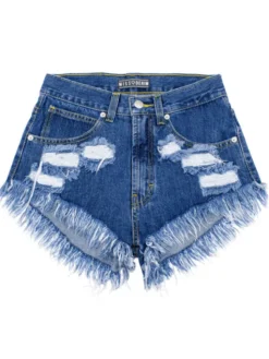 MissDenim Szorty jeansowe High Waist Granatowy Regular Fit