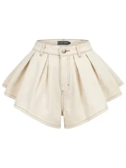 MissDenim Szorty jeansowe Skorts Kremowy Regular Fit