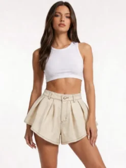 MissDenim Szorty jeansowe Skorts Kremowy Regular Fit