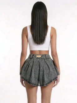 MissDenim Szorty jeansowe Skorts Szary Regular Fit