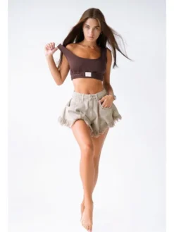 MissDenim Szorty jeansowe Skorts Beżowy Regular Fit
