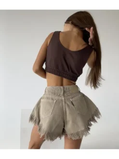 MissDenim Szorty jeansowe Skorts Beżowy Regular Fit
