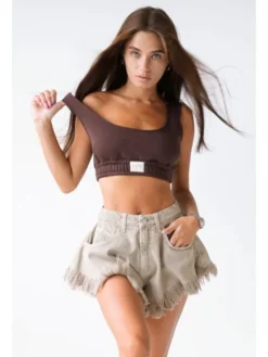 MissDenim Szorty jeansowe Skorts Beżowy Regular Fit