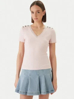 Morgan Bluzka 251-DOMANI Różowy Slim Fit