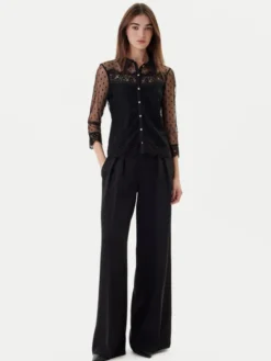 Morgan Bluzka 252-TEREZA Czarny Slim Fit
