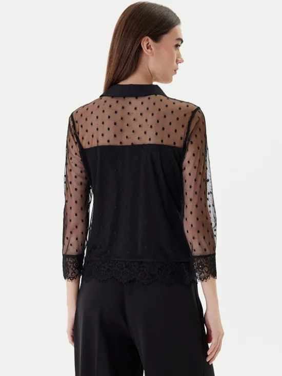 Morgan Bluzka 252-TEREZA Czarny Slim Fit