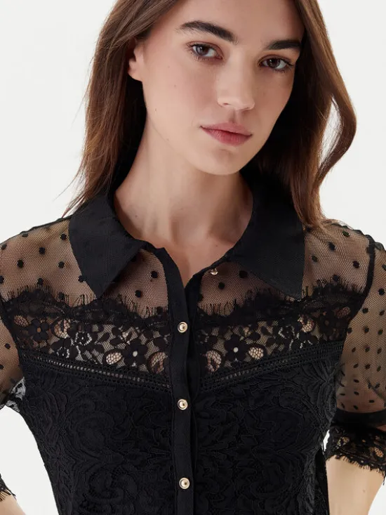 Morgan Bluzka 252-TEREZA Czarny Slim Fit