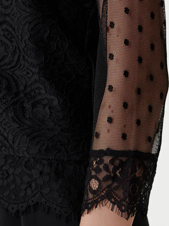 Morgan Bluzka 252-TEREZA Czarny Slim Fit
