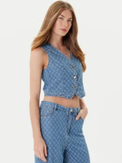 Morgan Kamizelka 252-COSHEL Niebieski Slim Fit