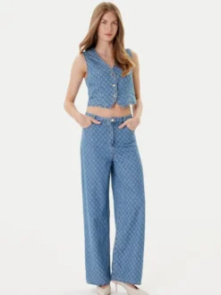 Morgan Kamizelka 252-COSHEL Niebieski Slim Fit