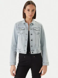 Morgan Kurtka jeansowa 231-VPOMI Niebieski Regular Fit