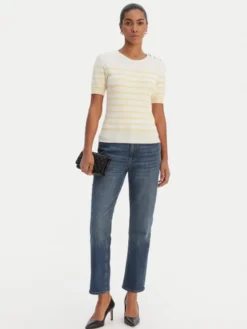 Morgan Sweter 251-MTERI Żółty Slim Fit