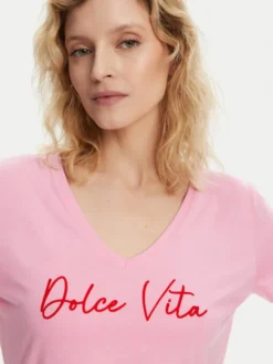 Morgan T-Shirt 251-DOLCE Różowy Regular Fit