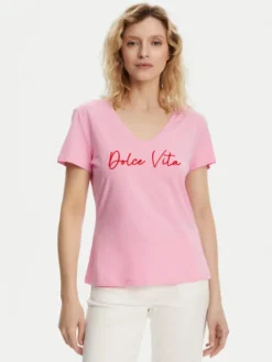 Morgan T-Shirt 251-DOLCE Różowy Regular Fit