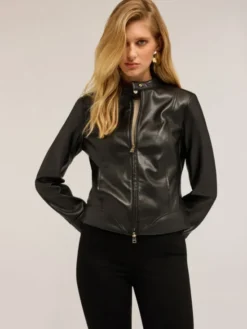 Motivi Kurtka z imitacji skóry R315Q101080N033 Czarny Baggy Fit
