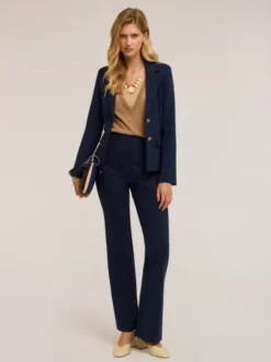 Motivi Spodnie materiałowe P094Q004173N034 Niebieski Flare Fit