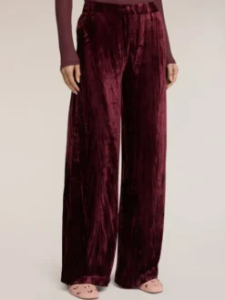 Motivi Spodnie materiałowe P028Q304298N036 Bordowy Flare Fit