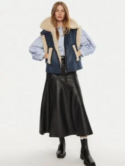 Munthe Bezrękawnik Tuppa 243150524341 Granatowy Loose Fit