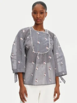 Munthe Bluzka Pristina 252102525224 Granatowy Loose Fit