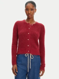 Munthe Kardigan Povilla 252160025272 Bordowy Regular Fit