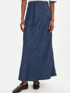 Munthe Spódnica maxi Parson 252122225207 Niebieski Regular Fit